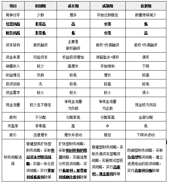基于企業(yè)生命周期的財(cái)務(wù)戰(zhàn)略選擇