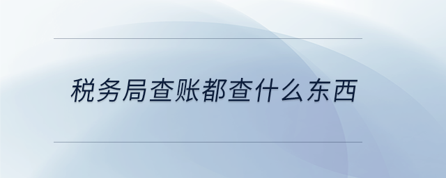 稅務局查賬都查什么東西 稅務局查賬都查什么東西