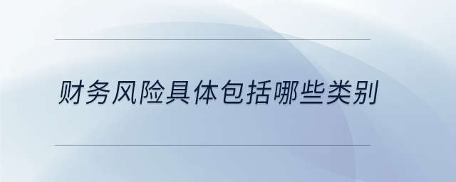 財務(wù)風險具體包括哪些類別 財務(wù)風險具體包括哪些類別