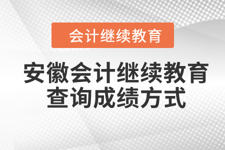 2024年安徽省會(huì)計(jì)繼續(xù)教育查詢成績(jī)方式