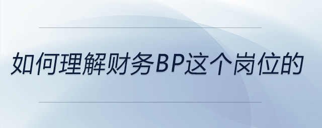 如何理解財務(wù)BP這個崗位的