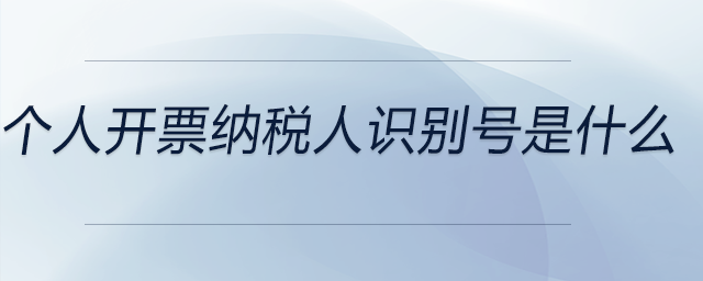 個(gè)人開票納稅人識(shí)別號(hào)是什么 個(gè)人開票納稅人識(shí)別號(hào)是什么