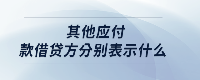 其他應(yīng)付款借貸方分別表示什么 其他應(yīng)付款借貸方分別表示什么
