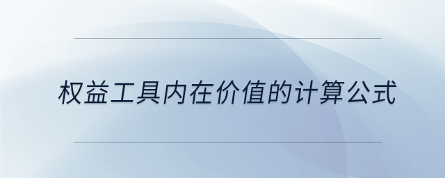權益工具內(nèi)在價值的計算公式 權益工具內(nèi)在價值的計算公式