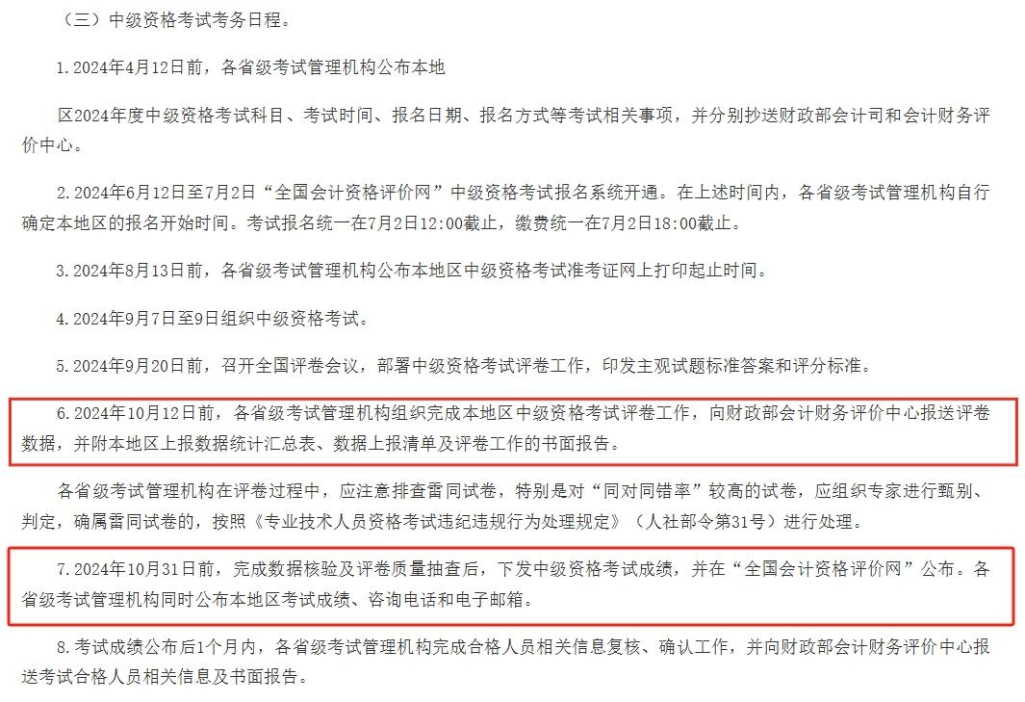 中級(jí)官方通知