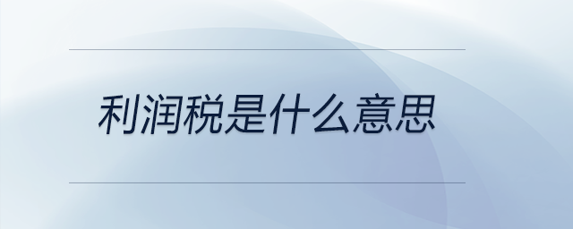 利潤稅是什么意思 利潤稅是什么意思