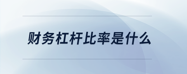 財務杠桿比率是什么