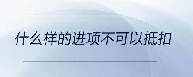 什么樣的進項不可以抵扣