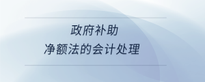 政府補助凈額法的會計處理