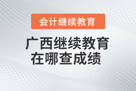 2024年廣西會計繼續(xù)教育在哪查成績？