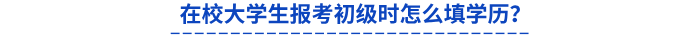 在校大學生報考初級時怎么填學歷？