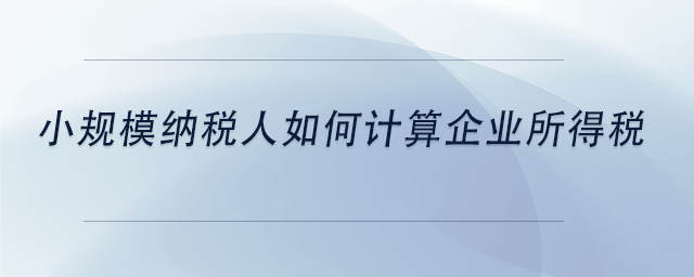中級會計小規(guī)模納稅人如何計算企業(yè)所得稅 中級會計小規(guī)模納稅人如何計算企業(yè)所得稅