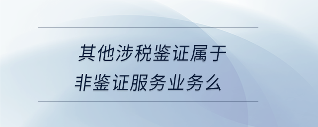其他涉稅鑒證屬于非鑒證服務業(yè)務么