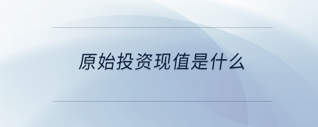 原始投資現(xiàn)值是什么 原始投資現(xiàn)值是什么