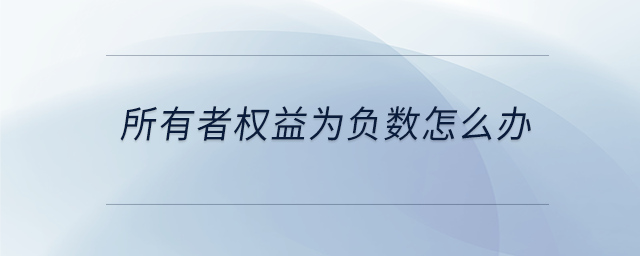 所有者權(quán)益為負(fù)數(shù)怎么辦 所有者權(quán)益為負(fù)數(shù)怎么辦