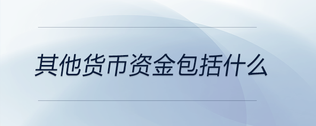 其他貨幣資金包括什么 其他貨幣資金包括什么