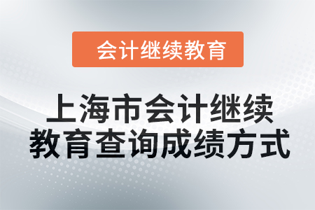 2024年上海市會計人員繼續(xù)教育查詢成績方式 2024年上海市會計人員繼續(xù)教育查詢成績方式