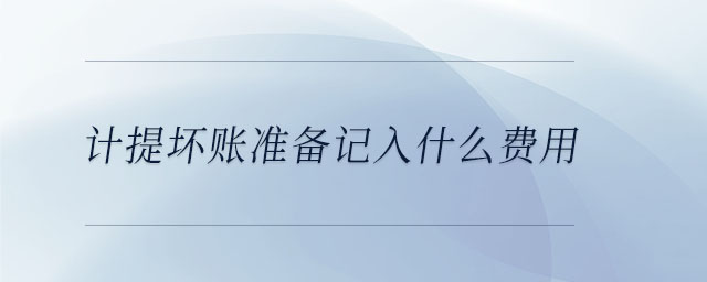 計提壞賬準(zhǔn)備記入什么費(fèi)用