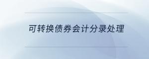可轉(zhuǎn)換債券會(huì)計(jì)分錄處理