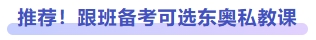 推薦！跟班備考可選東奧私教課