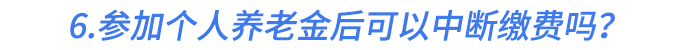 6.參加個人養(yǎng)老金后可以中斷繳費嗎？
