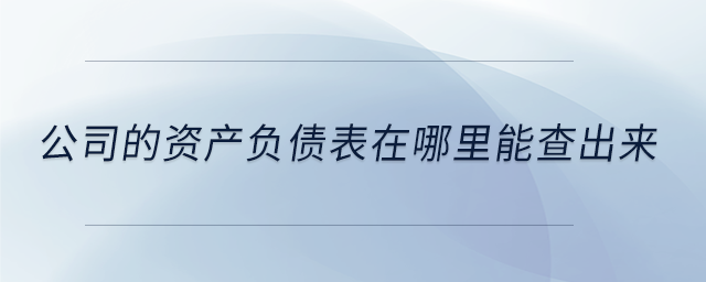 公司的資產(chǎn)負(fù)債表在哪里能查出來 公司的資產(chǎn)負(fù)債表在哪里能查出來