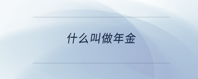 什么叫做年金 什么叫做年金