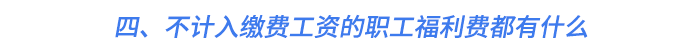 四、不計(jì)入繳費(fèi)工資的職工福利費(fèi)都有什么