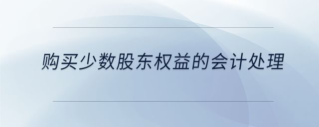 購(gòu)買少數(shù)股東權(quán)益的會(huì)計(jì)處理 購(gòu)買少數(shù)股東權(quán)益的會(huì)計(jì)處理