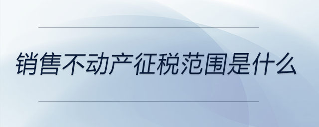 銷售不動(dòng)產(chǎn)征稅范圍是什么