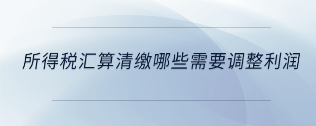 所得稅匯算清繳哪些需要調整利潤 所得稅匯算清繳哪些需要調整利潤