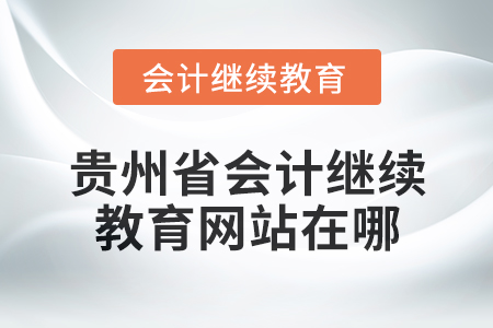 2025年貴州省會計(jì)繼續(xù)教育網(wǎng)站在哪？