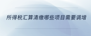 所得稅匯算清繳哪些項目需要調(diào)增