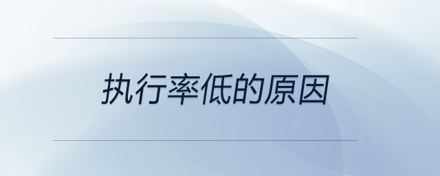 執(zhí)行率低的原因 執(zhí)行率低的原因