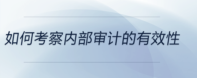 如何考察內(nèi)部審計的有效性 如何考察內(nèi)部審計的有效性