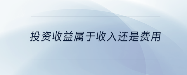 投資收益屬于收入還是費(fèi)用 投資收益屬于收入還是費(fèi)用