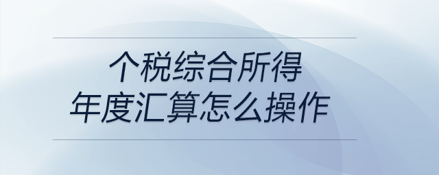 個(gè)稅綜合所得年度匯算怎么操作
