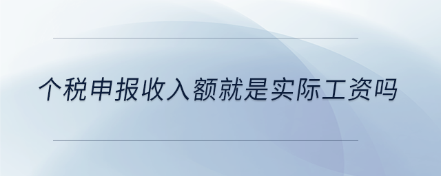 個稅申報收入額就是實際工資嗎 個稅申報收入額就是實際工資嗎