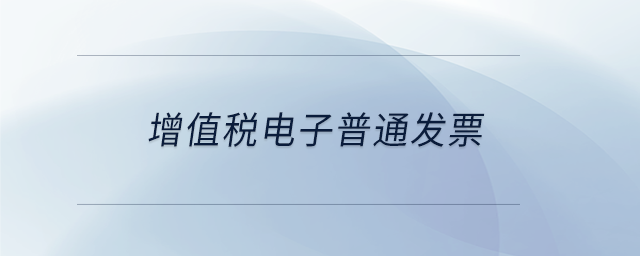 增值稅電子普通發(fā)票