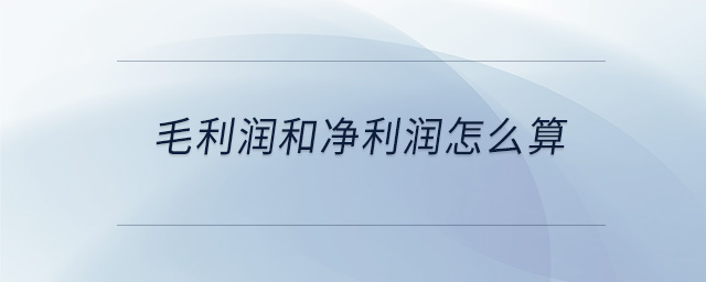 毛利潤(rùn)和凈利潤(rùn)怎么算