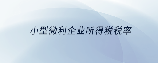 小型微利企業(yè)所得稅稅率 小型微利企業(yè)所得稅稅率