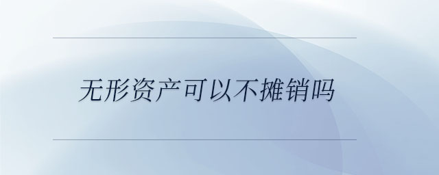 無形資產(chǎn)可以不攤銷嗎