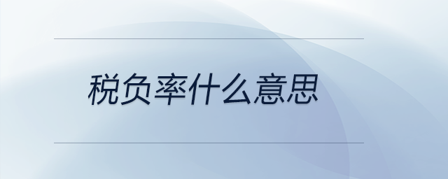 稅負(fù)率什么意思 稅負(fù)率什么意思