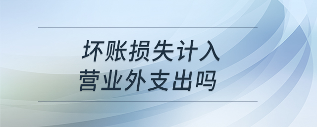 壞賬損失計(jì)入營業(yè)外支出嗎