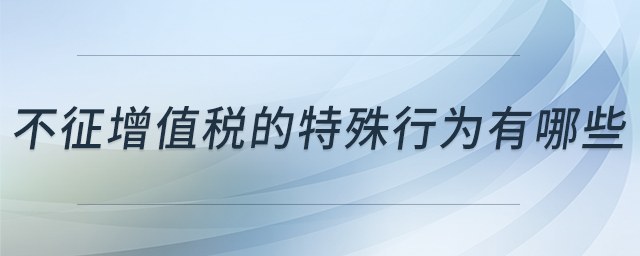 不征增值稅的特殊行為有哪些