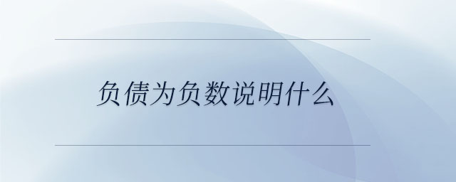 負(fù)債為負(fù)數(shù)說明什么