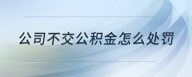 公司不交公積金怎么處罰