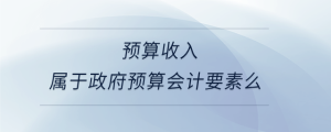 預算收入屬于政府預算會計要素么