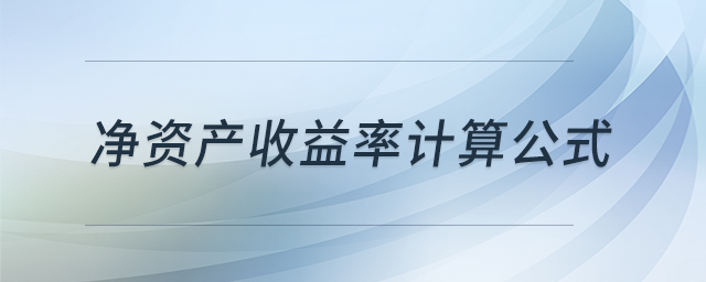 凈資產(chǎn)收益率計算公式