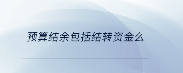 預(yù)算結(jié)余包括結(jié)轉(zhuǎn)資金么